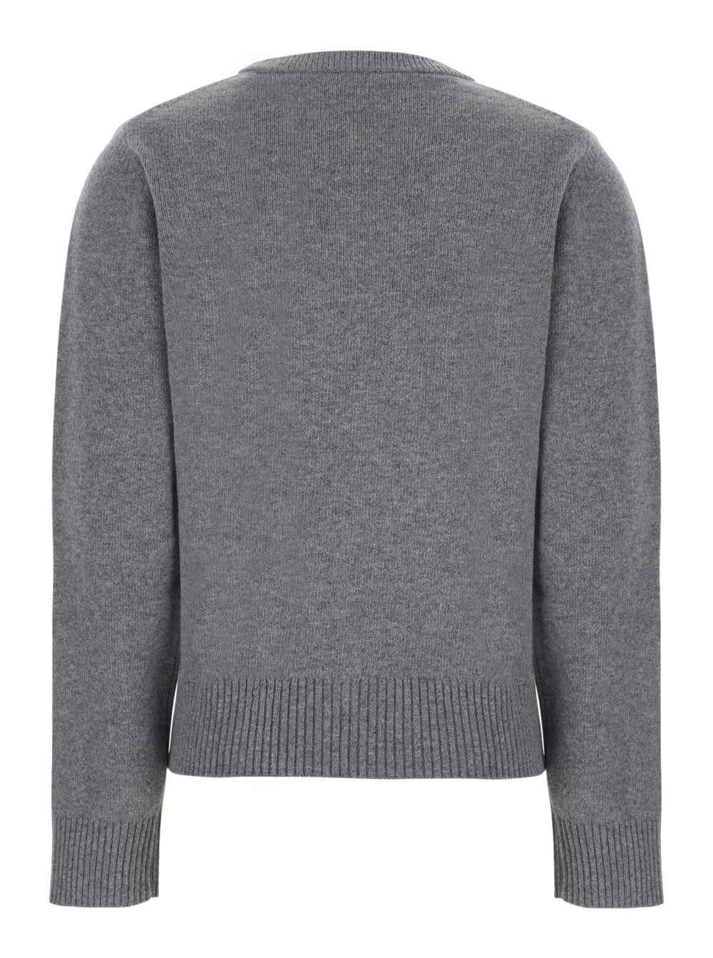 Ganni Women Gray Sweater With Graphic In Wool GANNI