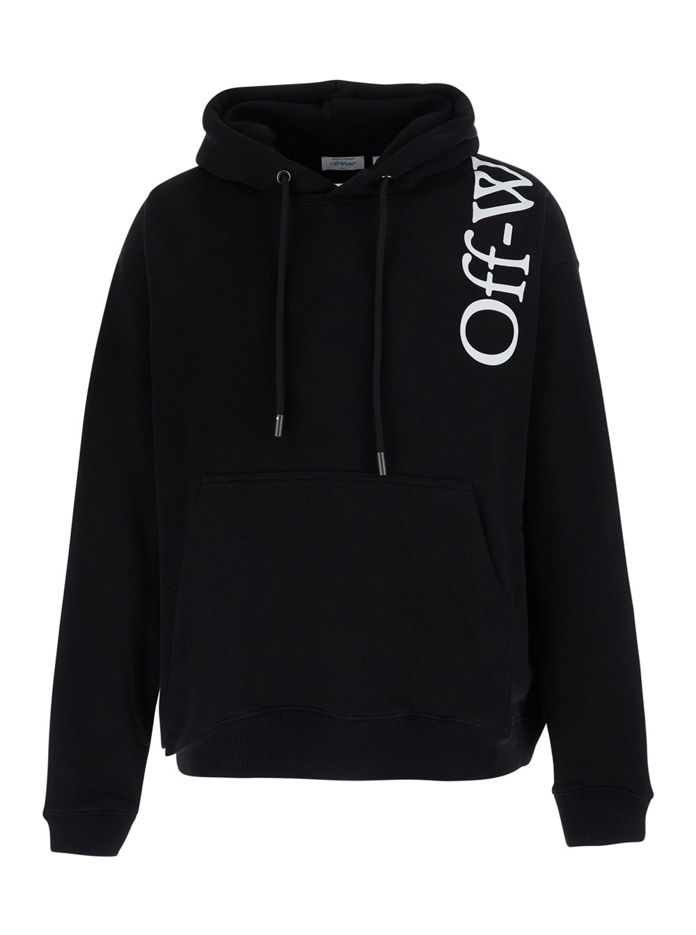 Off-White Men Sweatshirt Vertical Bookish With Black Cotton Logo Unisex OFF-WHITE