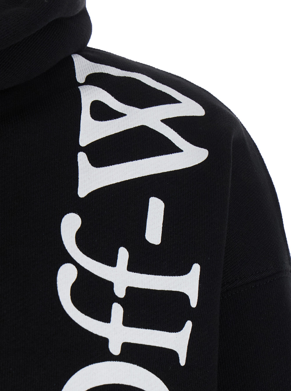 Off-White Men Sweatshirt Vertical Bookish With Black Cotton Logo Unisex OFF-WHITE