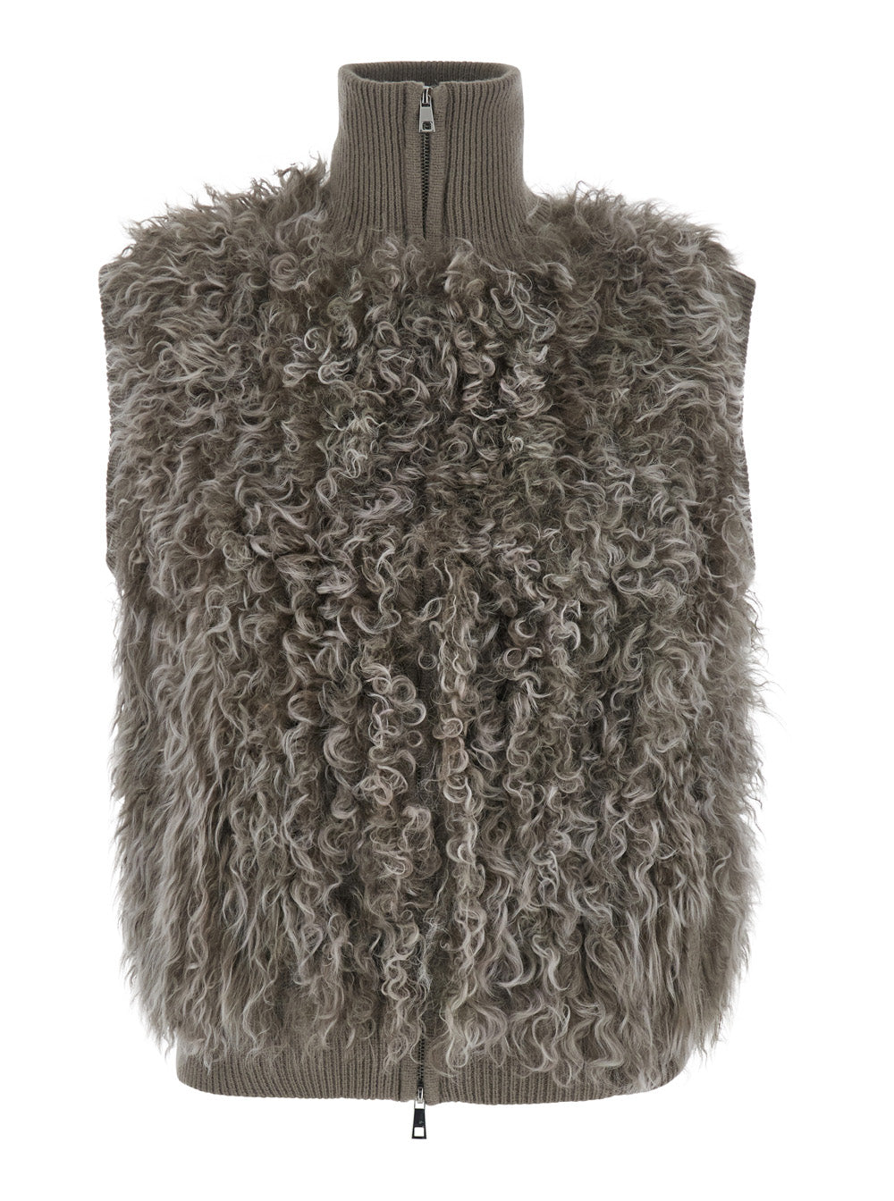 P.A.R.O.S.H. Women Beige Wool Gilet With Collar And Pockets Unisex P.A.R.O.S.H.