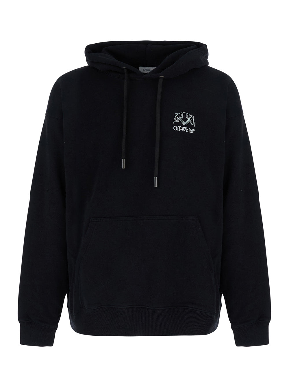 Off-White Men Hoodie Off-White With Logo And Long Sleeves In Black Cotton Unisex OFF-WHITE