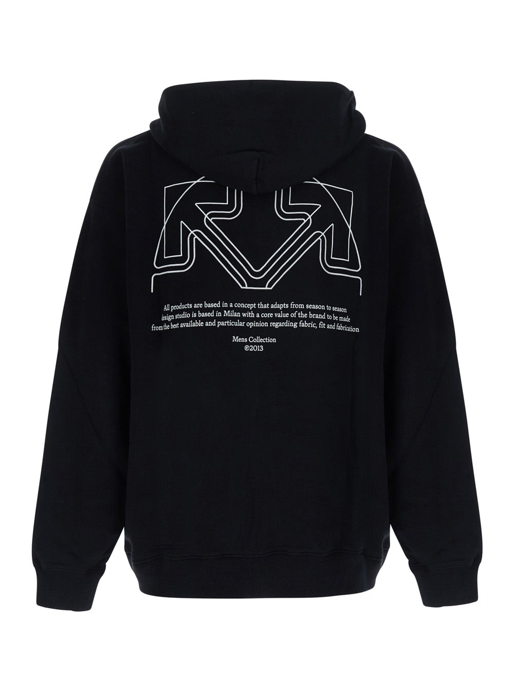 Off-White Men Hoodie Off-White With Logo And Long Sleeves In Black Cotton Unisex OFF-WHITE