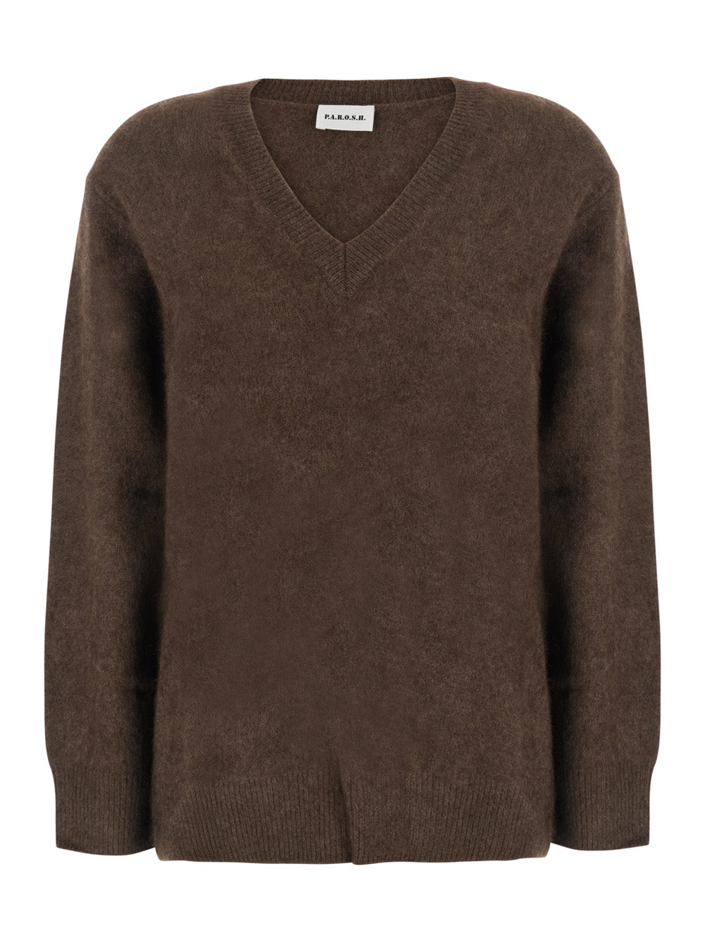 P.A.R.O.S.H. Women Yiak V Neck Pull With V-Neck And Long Sleeves In Beige Wool And Yak For Women P.A.R.O.S.H.