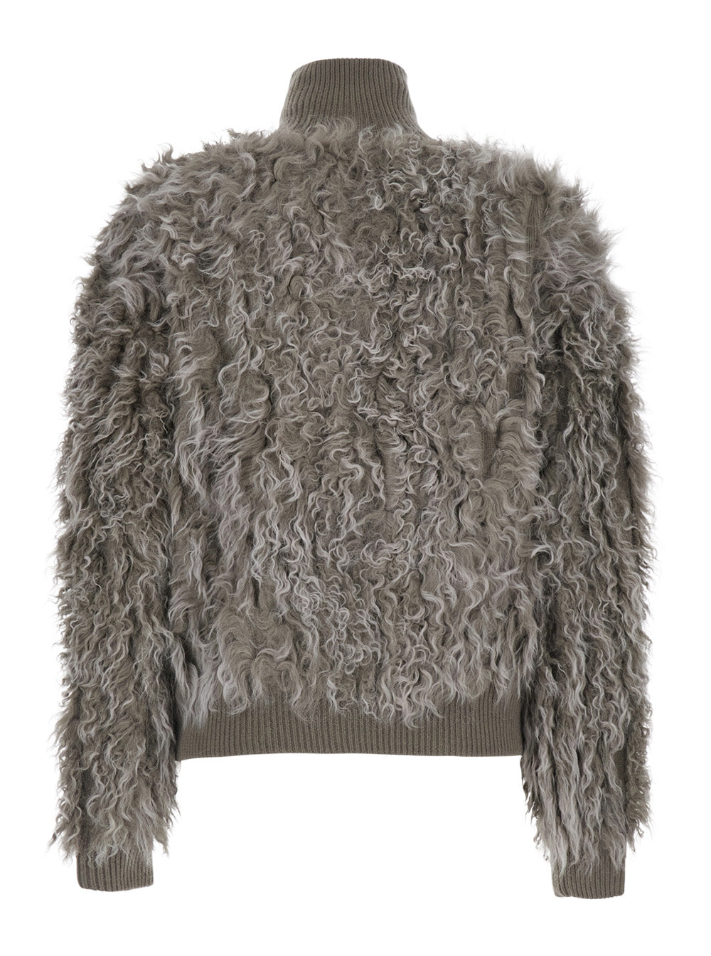 P.A.R.O.S.H. Women Bomber With Ribbed Collar And Long Sleeves In 100% Wool Beige Unisex P.A.R.O.S.H.