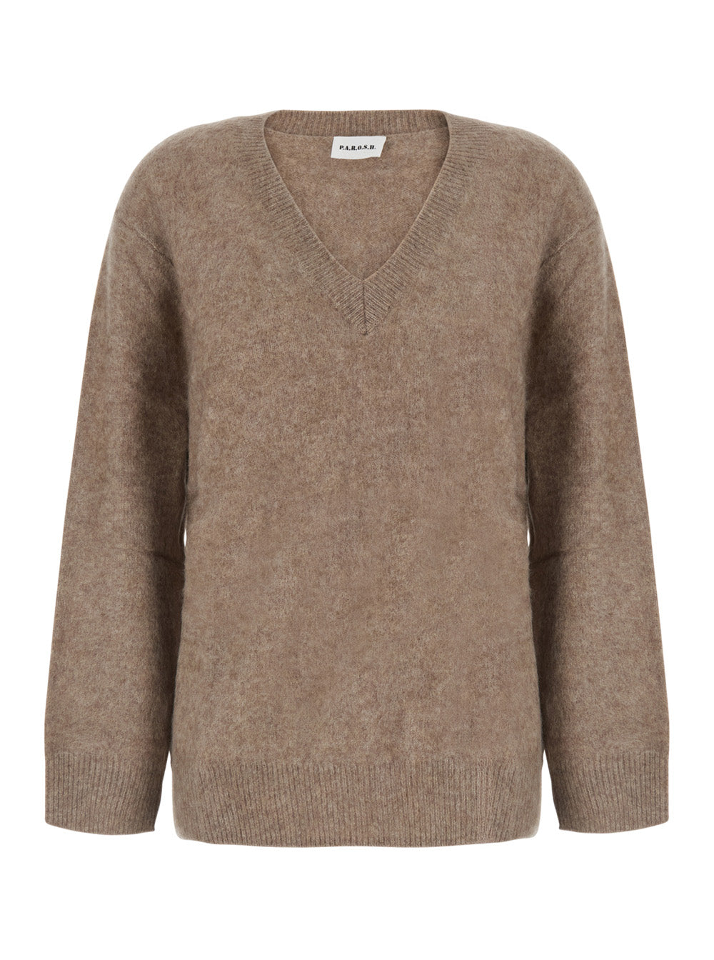 P.A.R.O.S.H. Women Yiak V Neck Pull Is A Sweater With A V-Neck And Long Sleeves In Wool And Yack In Beige For Women P.A.R.O.S.H.
