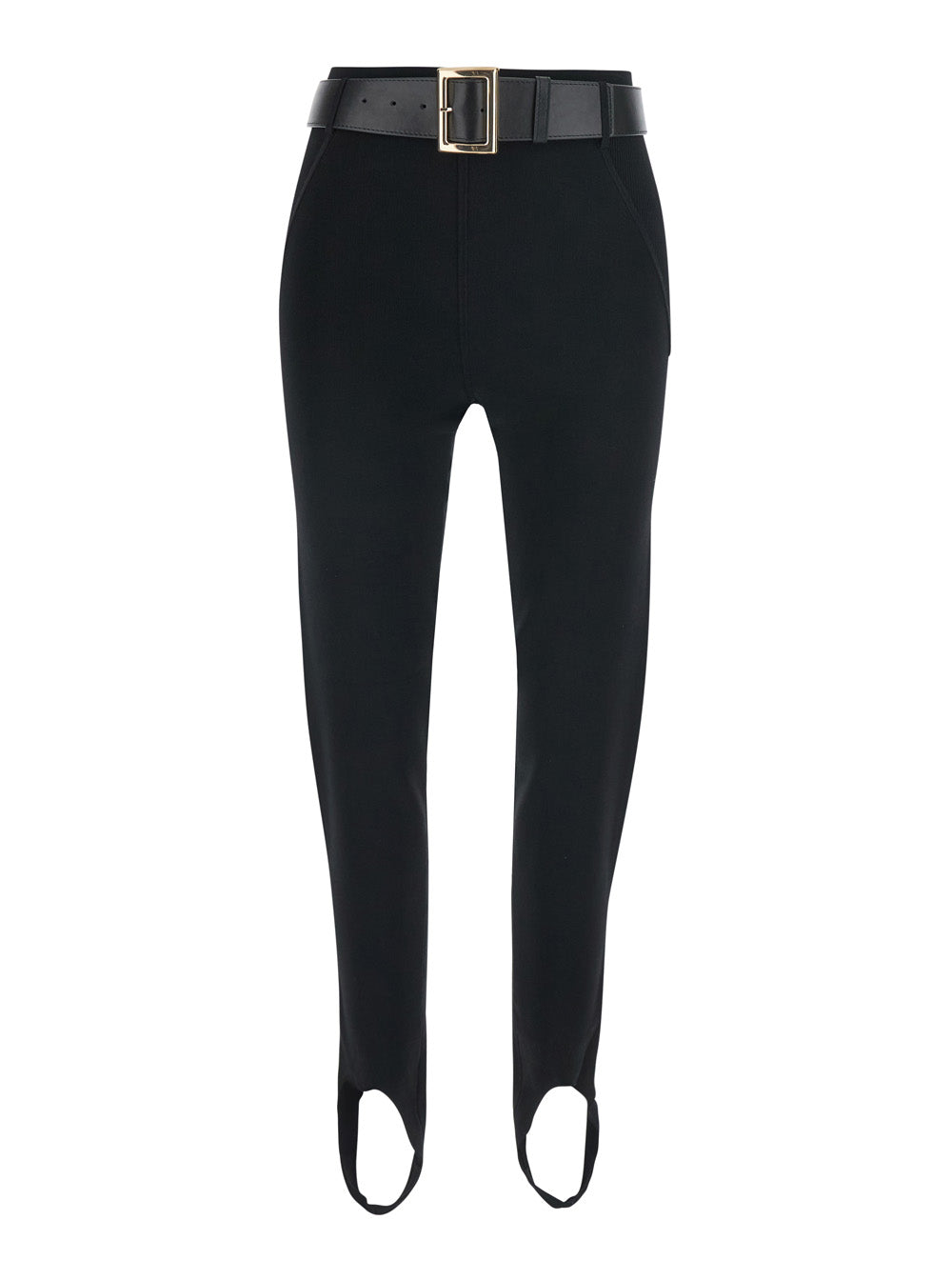 Self-Portrait Women Black Leggings With Stirrup Detail And Elastic Fabric, In Cotton, For Women SELF-PORTRAIT