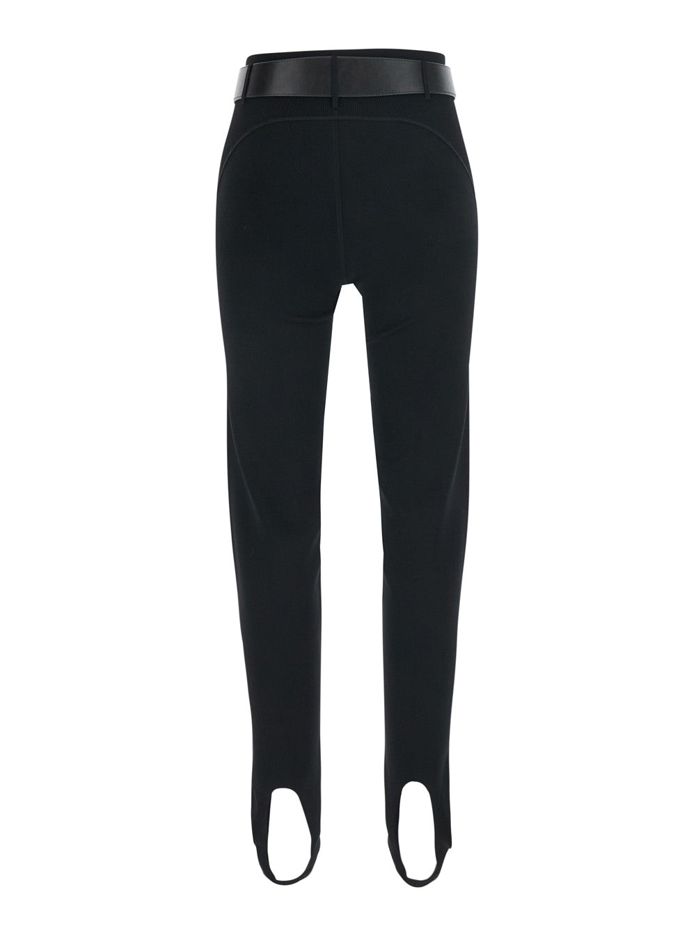 Self-Portrait Women Black Leggings With Stirrup Detail And Elastic Fabric, In Cotton, For Women SELF-PORTRAIT