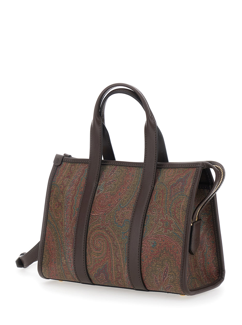 Etro Women Handbag 'Arnica' Small With Adjustable And Removable Shoulder Strap And Paisley Motif All-Over In Brown Canvas For Women ETRO