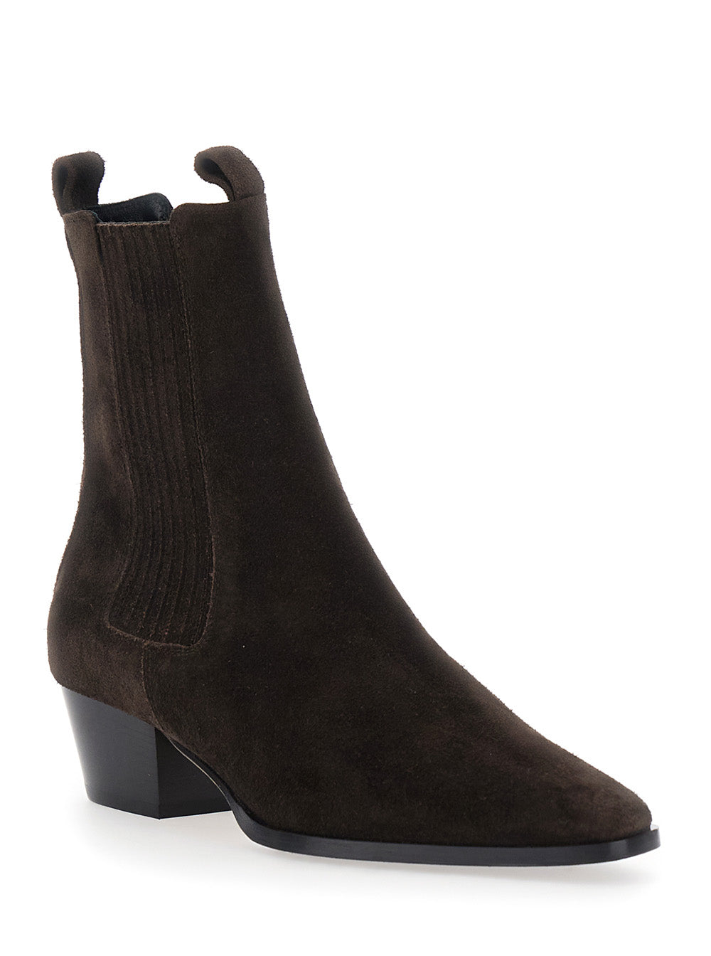 Aeyde Women Agata Cow Suede Leather Moka With Suede And Brown Woman AEYDE