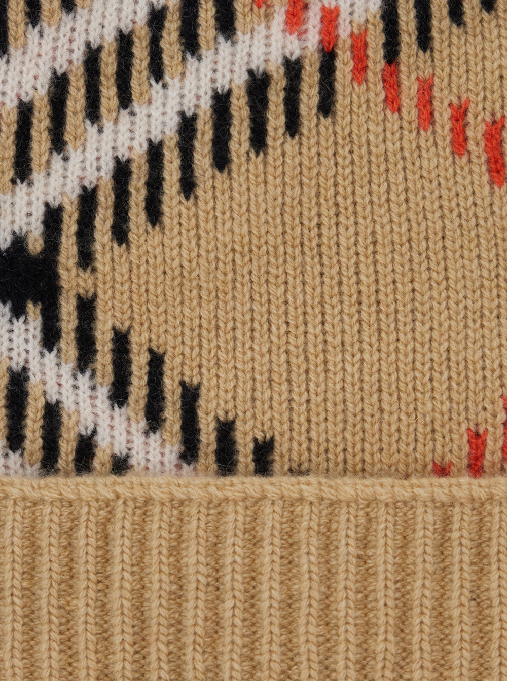 Burberry Women Beige Hat With Check Motif And Wool Cuff For Women BURBERRY