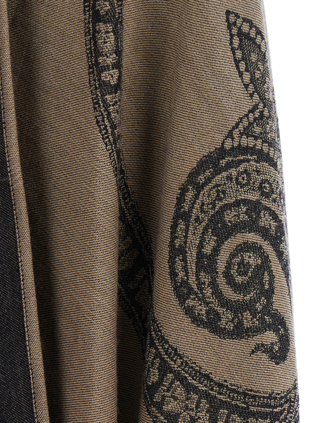 Etro Women Brown Hooded Cape With All-Over Paisley Motif In Wool For Women ETRO