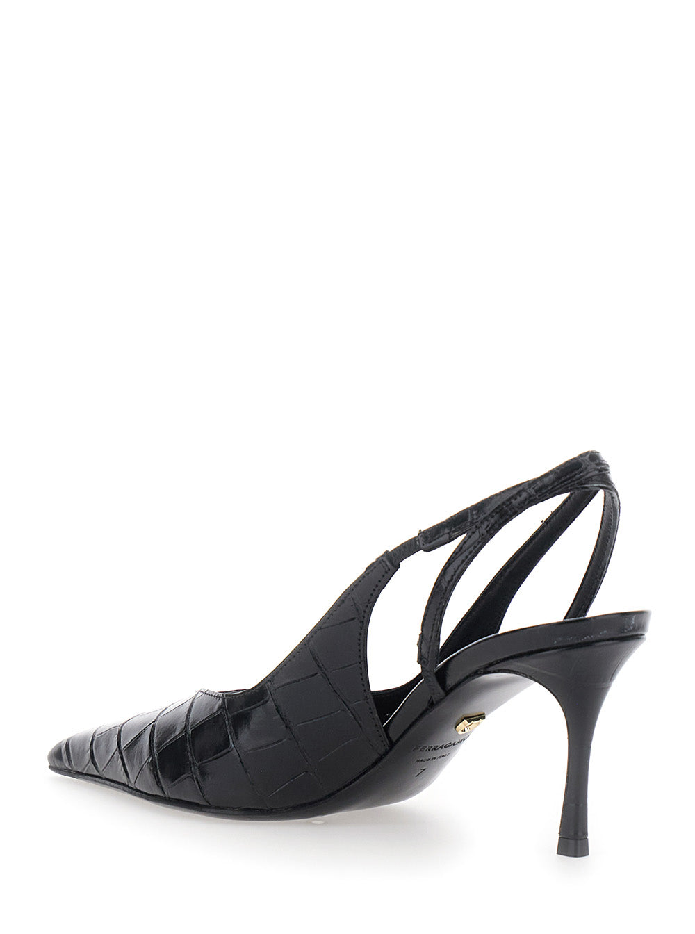 Ferragamo Women Pumps With 70Mm Heel In Black Leather FERRAGAMO