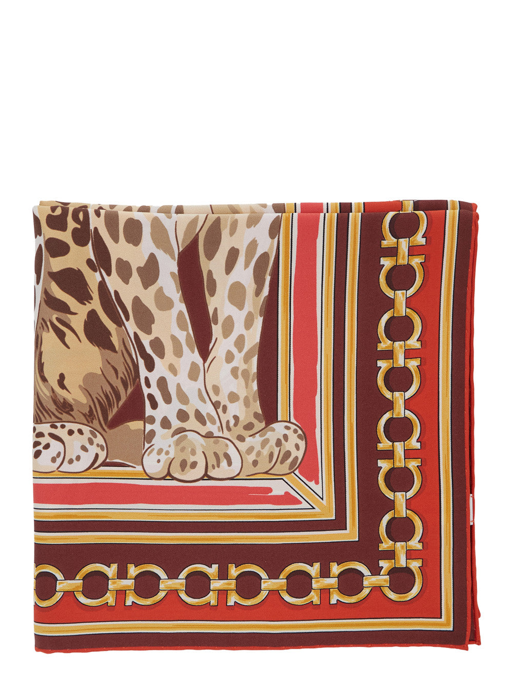 Ferragamo Women Silk Scarf With Pink Motif Print For Women FERRAGAMO