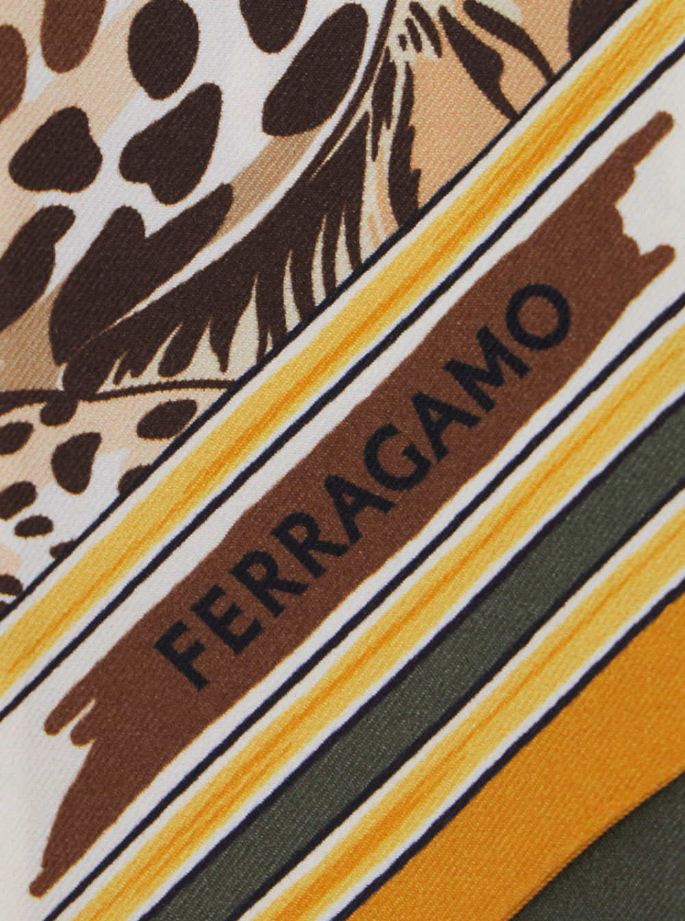 Ferragamo Women Scarf 'Twilly' Green With Printed Silk Motif For Women FERRAGAMO