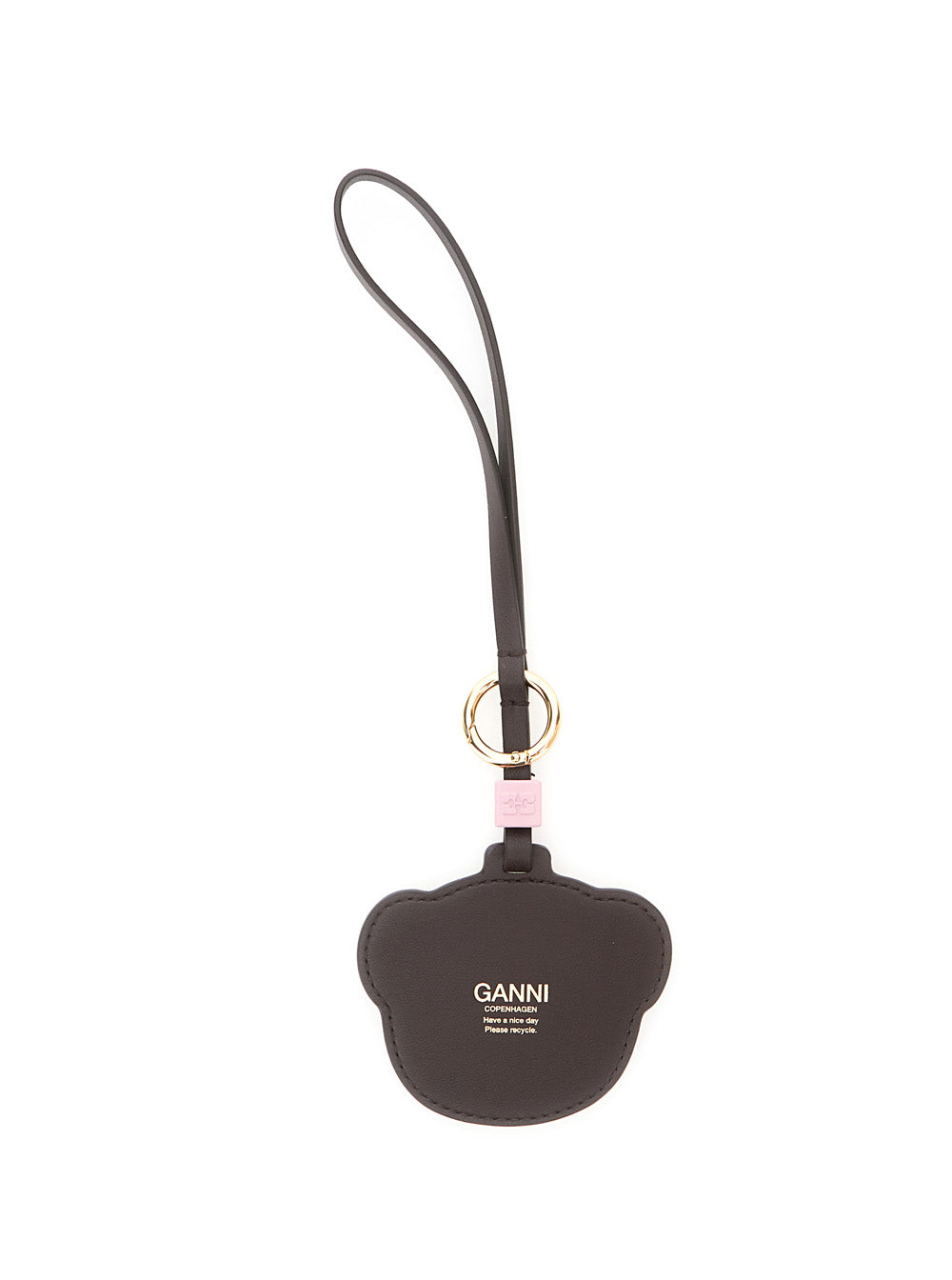 Ganni Women Beige Leather 'Teddy Bear' Keychain GANNI