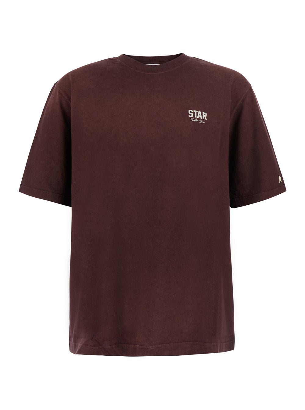 Golden Goose Men Tshirt Star With Bordeaux Cotton Unisex GOLDEN GOOSE