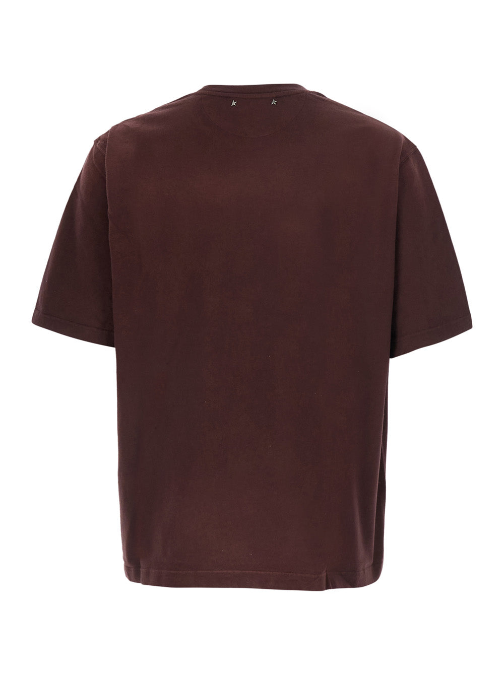 Golden Goose Men Tshirt Star With Bordeaux Cotton Unisex GOLDEN GOOSE
