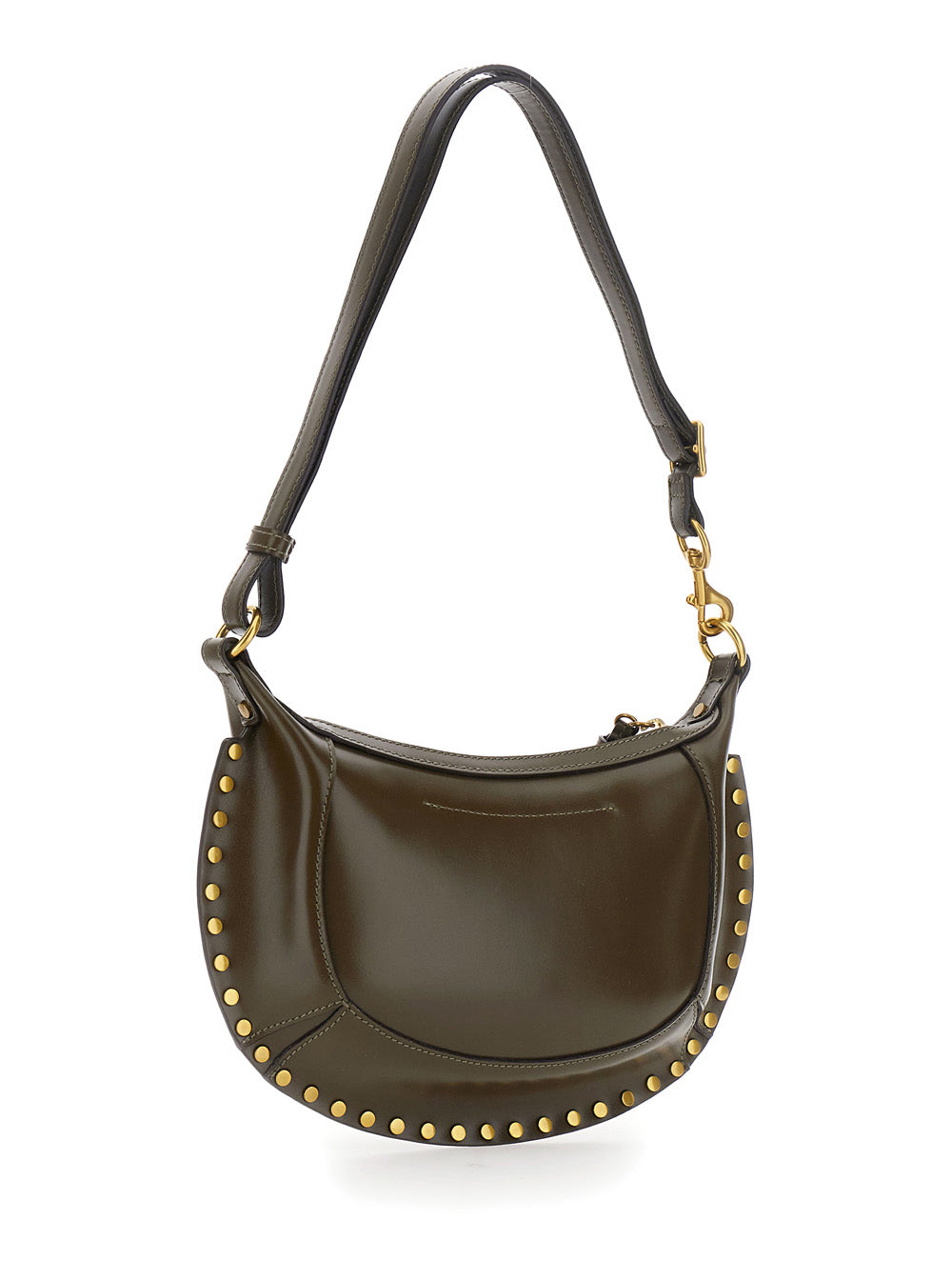 Isabel Marant Women Crossbody Bag Oskan Moon-Gz With Leather Details And Zip Closure, Green, Woman ISABEL MARANT