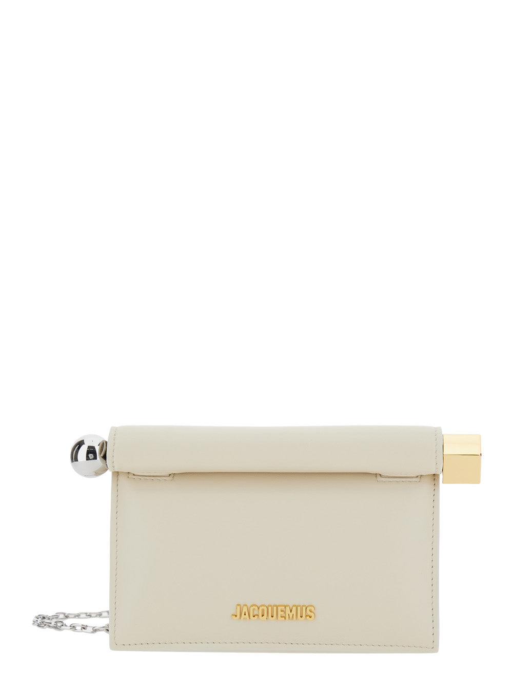 Jacquemus Women The Little Round Square Pouch With White Lamb Leather Unisex JACQUEMUS