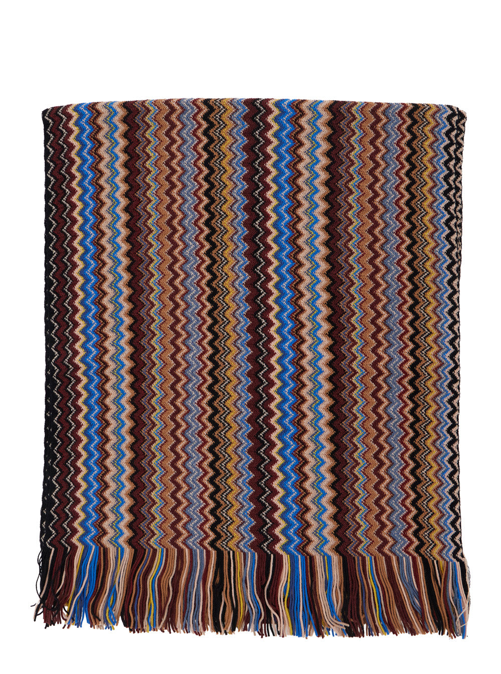 Missoni Men Brown Scarf With Geometric Motif In Wool And Acrylic Blend For Women MISSONI