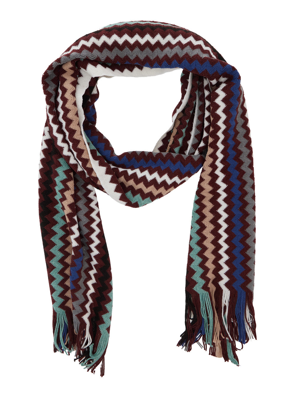 Missoni Men Multicolor Scarf With Zig-Zag Motifs In Wool And Cotton Blend For Women MISSONI