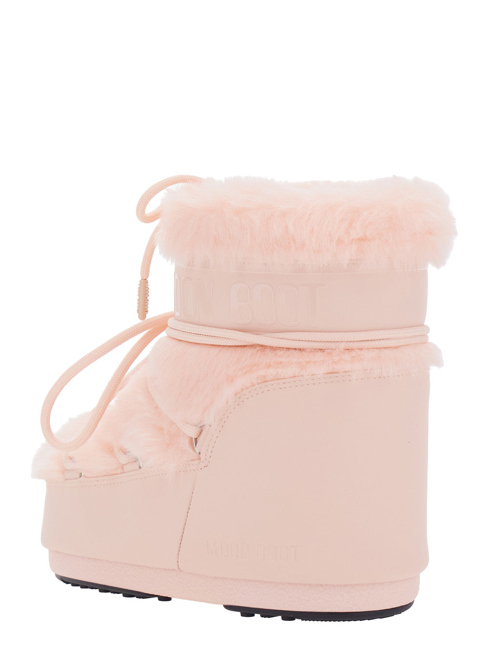 Moon Boot Women Icon Low Faux Fur Ankle Boots With Faux Fur And Rubber Sole Pink Women MOON BOOT