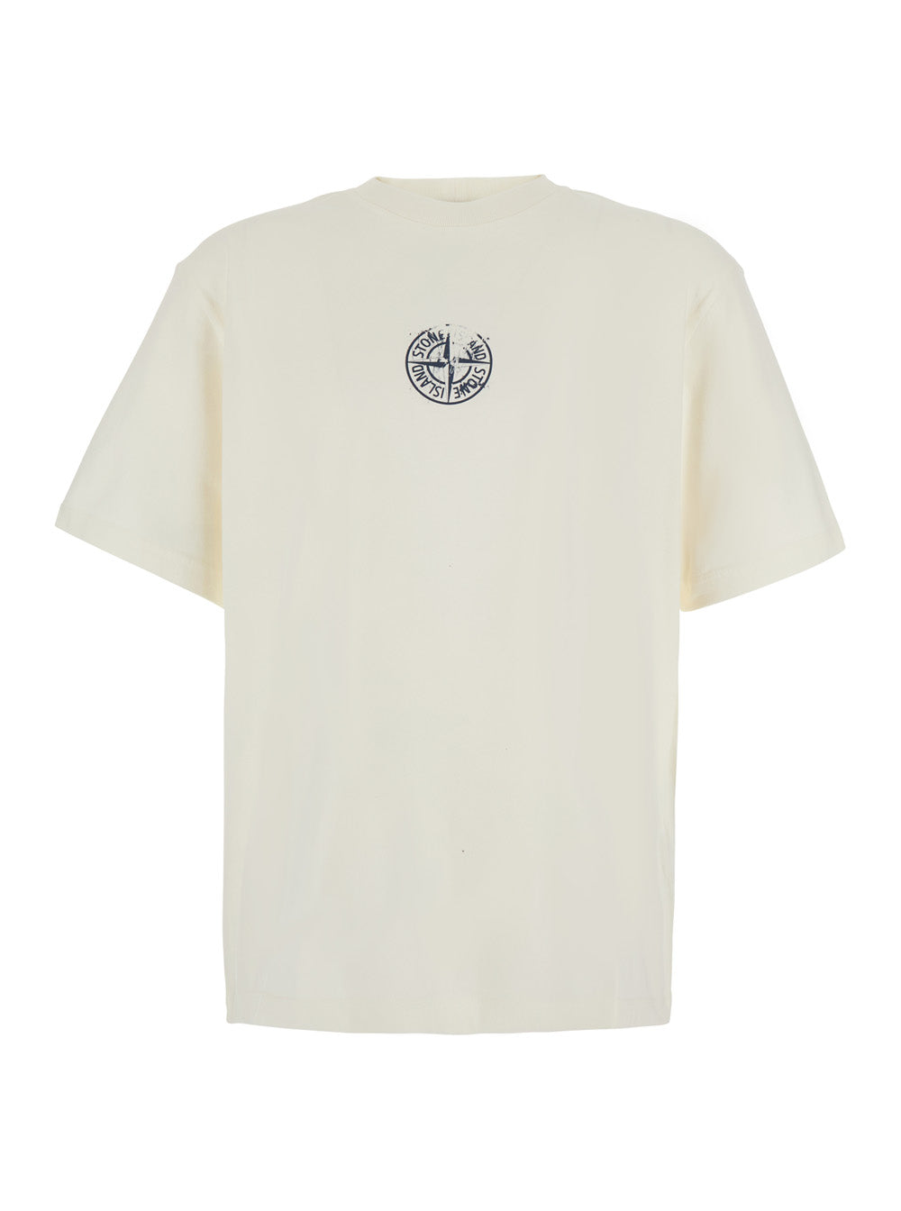 Stone Island Men T-Shirt Beige With Short Sleeves In Unisex Cotton STONE ISLAND