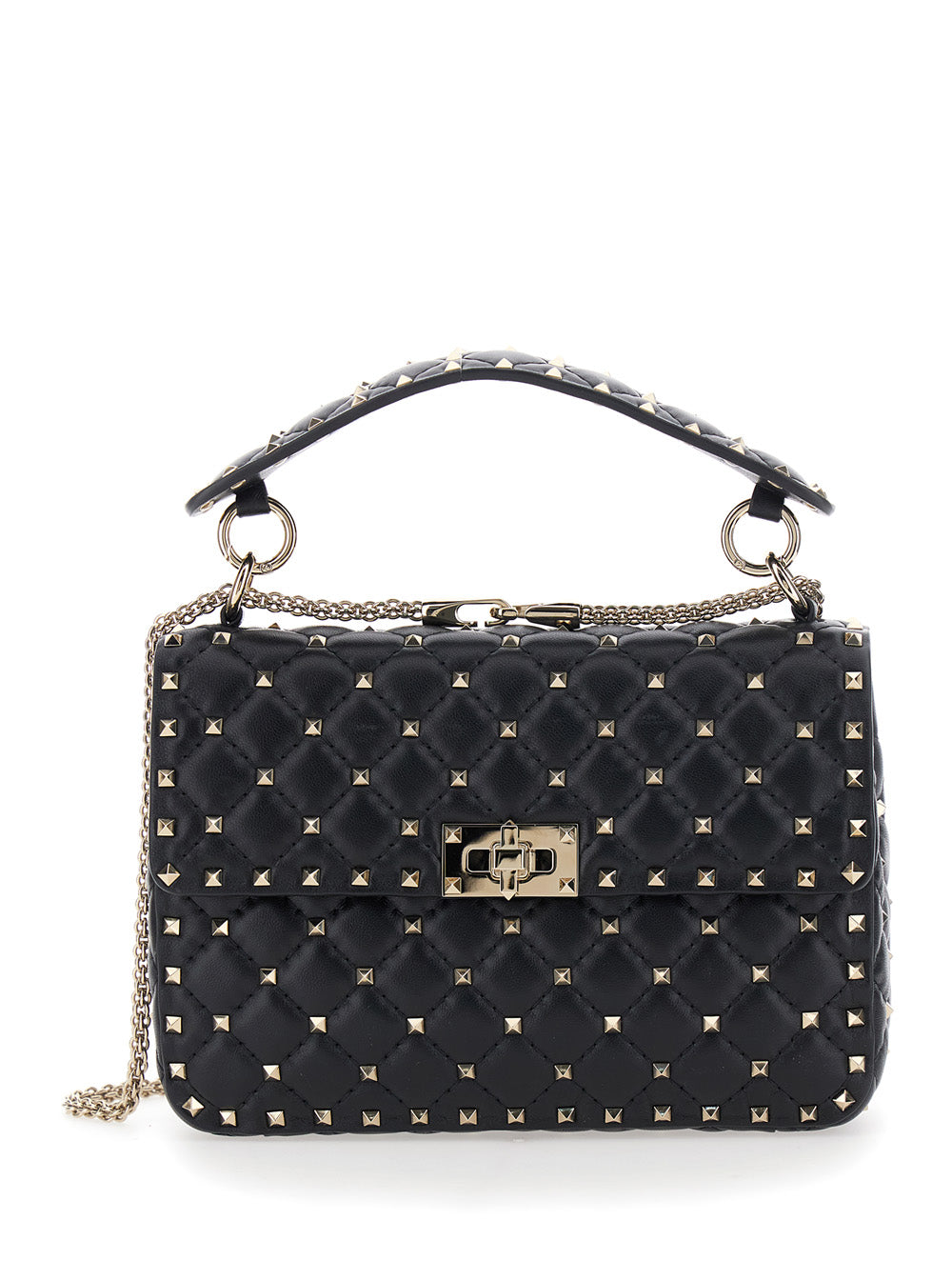 Valentino Garavani Women Medium Shoulder Bag | Rockstud Spike | Nappa/Platinum Studs VALENTINO GARAVANI