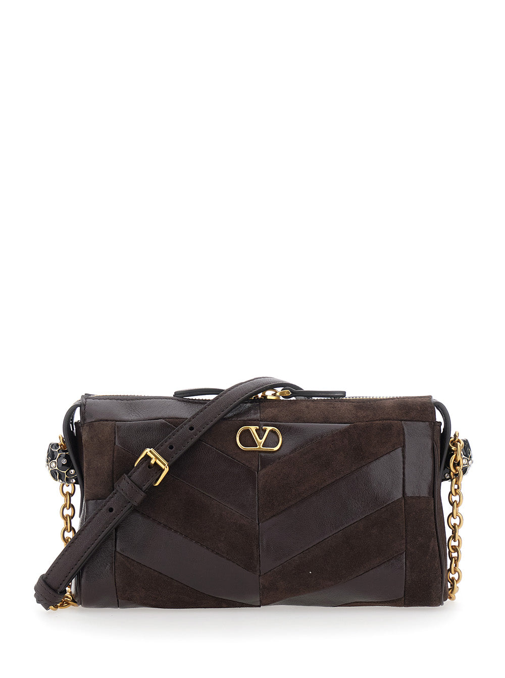 Valentino Garavani Women Small Shoulder Bag | Panthea | Patchwork Suede A.-Nap.Waxy/Fel.Head-A.G VALENTINO GARAVANI