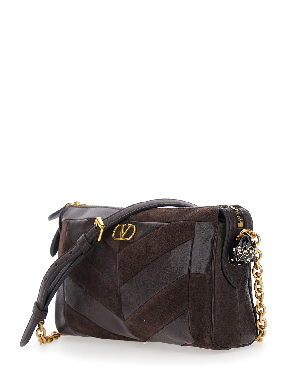 Valentino Garavani Women Small Shoulder Bag | Panthea | Patchwork Suede A.-Nap.Waxy/Fel.Head-A.G VALENTINO GARAVANI