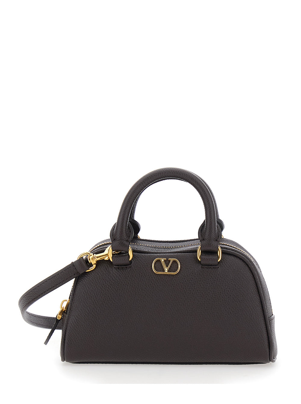 Valentino Garavani Women Brown Mini Bag With Vlogo Metal On The Front In Leather For Women VALENTINO GARAVANI