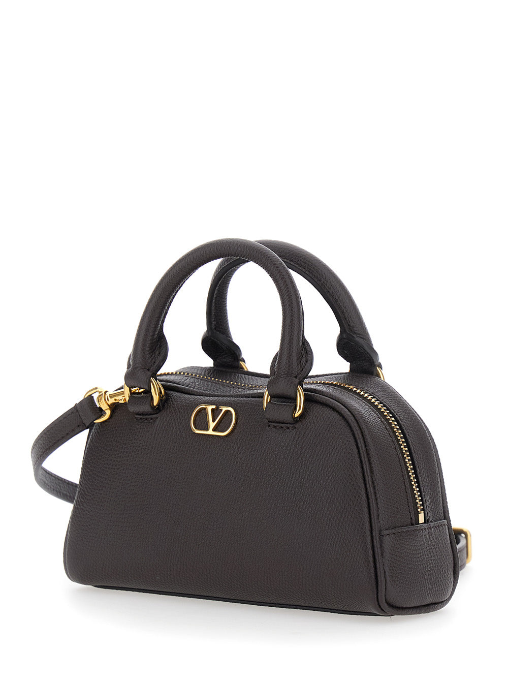 Valentino Garavani Women Brown Mini Bag With Vlogo Metal On The Front In Leather For Women VALENTINO GARAVANI