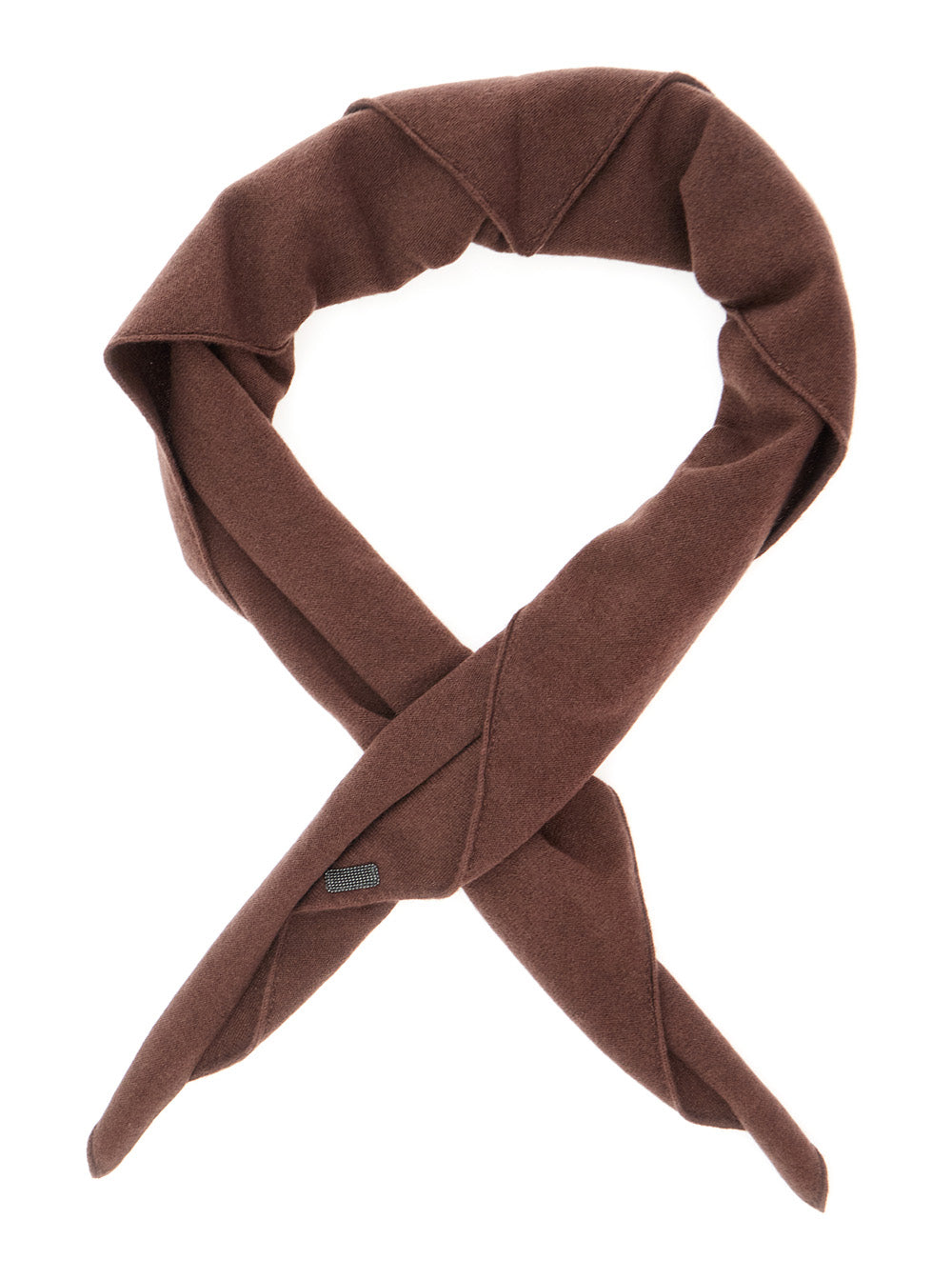 Brunello Cucinelli Women Brown Scarf With Applied Monile Detail In Cashmere Women BRUNELLO CUCINELLI