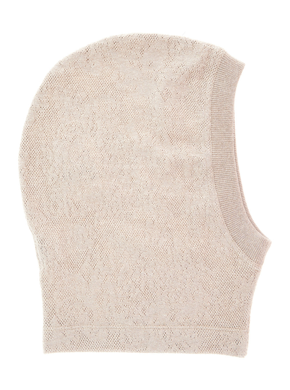 Brunello Cucinelli Women Beige Balaclava Hat With Ribbed Edges In Wool Blend For Women BRUNELLO CUCINELLI