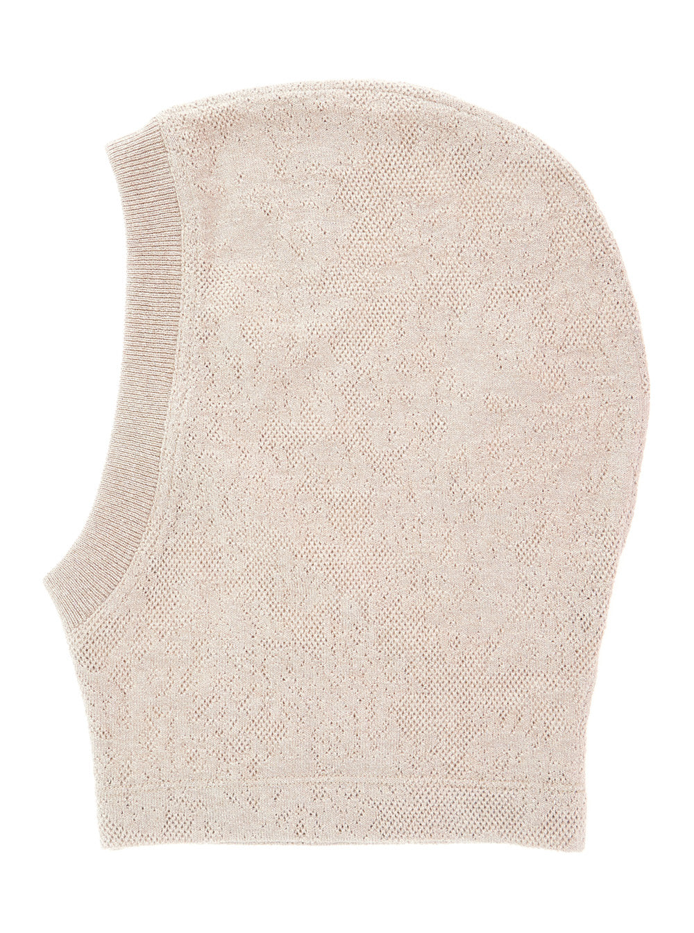 Brunello Cucinelli Women Beige Balaclava Hat With Ribbed Edges In Wool Blend For Women BRUNELLO CUCINELLI