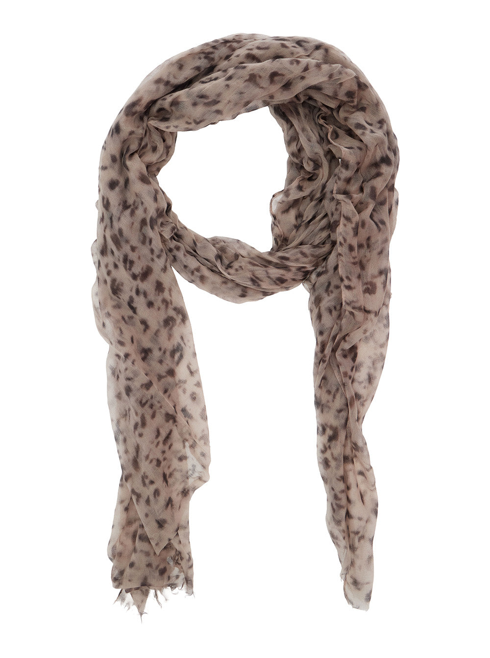 Brunello Cucinelli Women Beige Scarf With All-Over Print In Cashmere For Women BRUNELLO CUCINELLI
