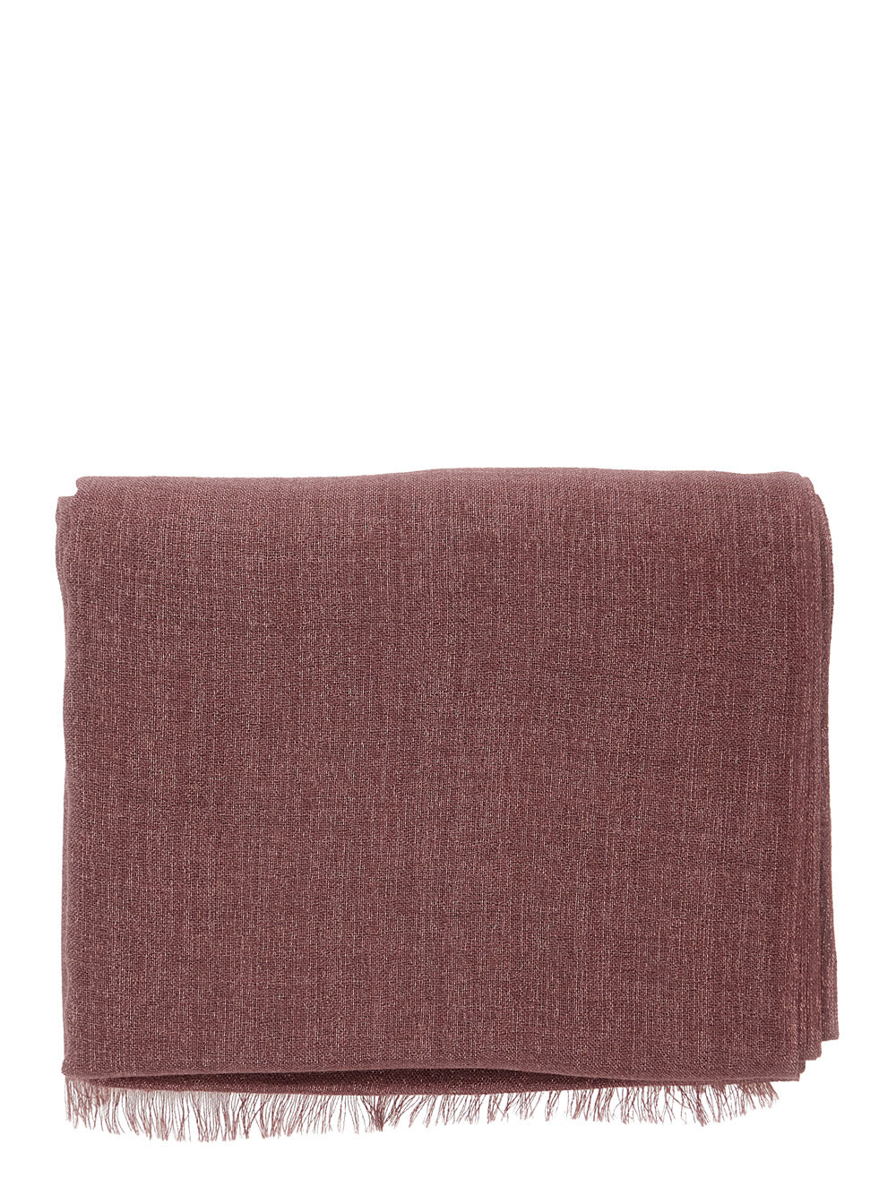 Brunello Cucinelli Women Pink Scarf With Frayed Edges And Wrap Design In Cashmere Blend Women BRUNELLO CUCINELLI