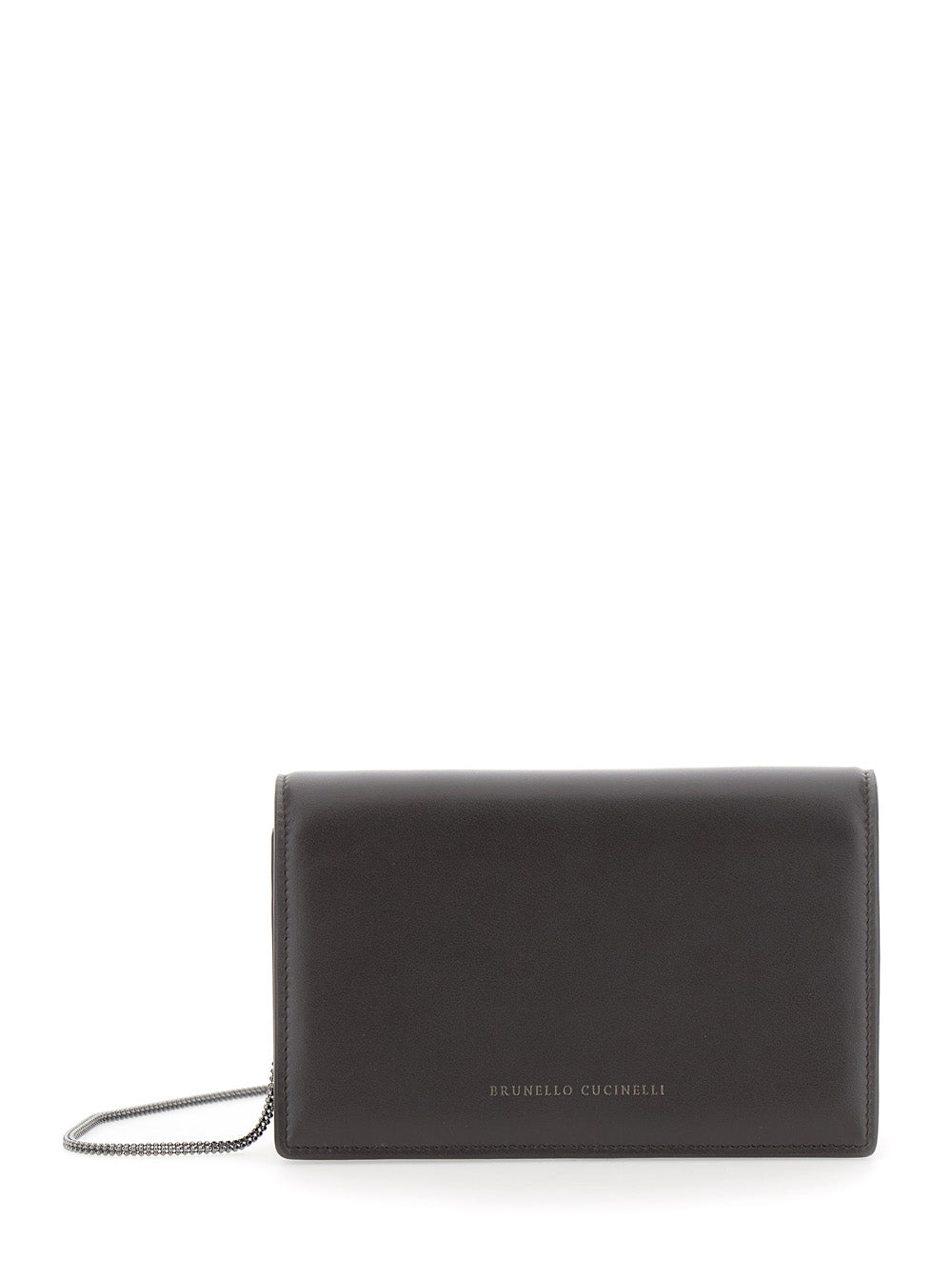 Brunello Cucinelli Women Brown Wallet With Front Logo Lettering In Leather Women BRUNELLO CUCINELLI