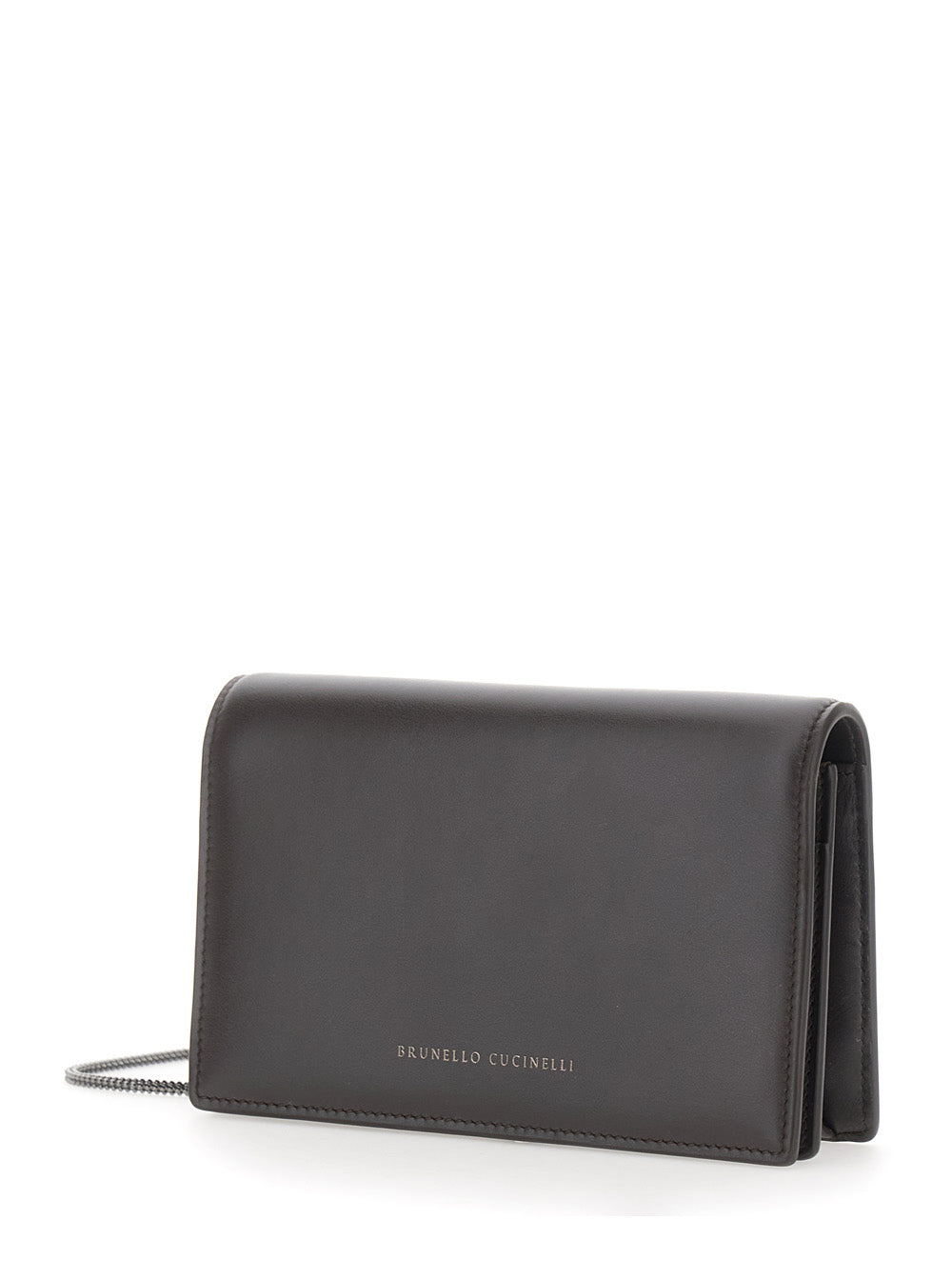 Brunello Cucinelli Women Brown Wallet With Front Logo Lettering In Leather Women BRUNELLO CUCINELLI
