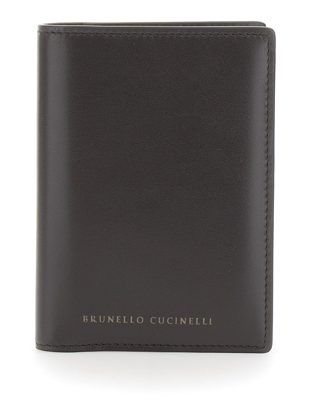 Brunello Cucinelli Women Brown Wallet With Logo Lettering On The Front In Leather For Women BRUNELLO CUCINELLI