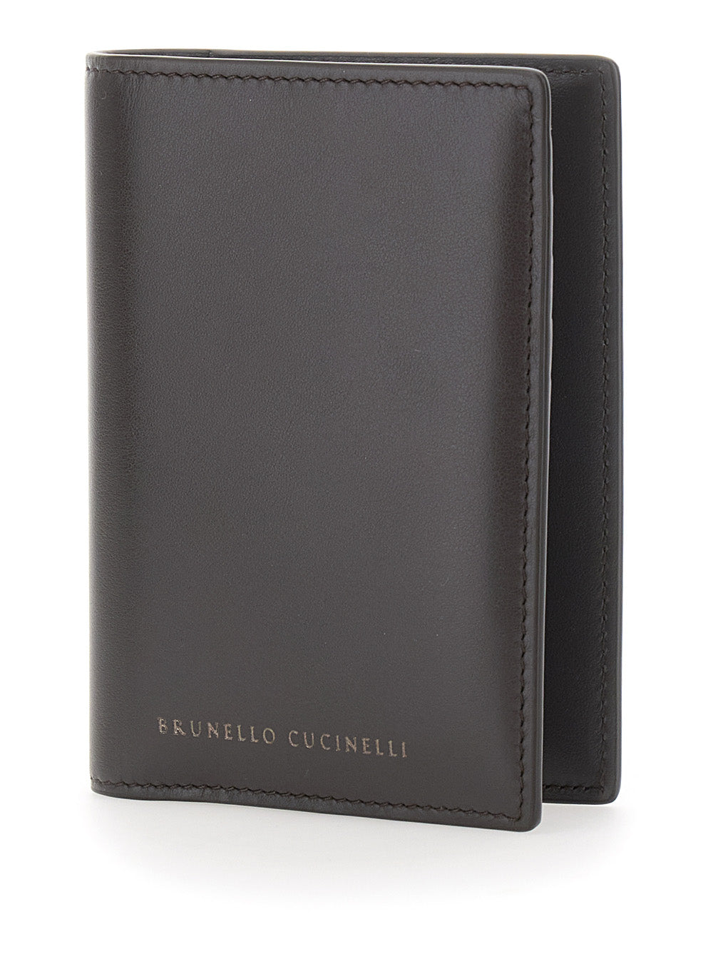 Brunello Cucinelli Women Brown Wallet With Logo Lettering On The Front In Leather For Women BRUNELLO CUCINELLI