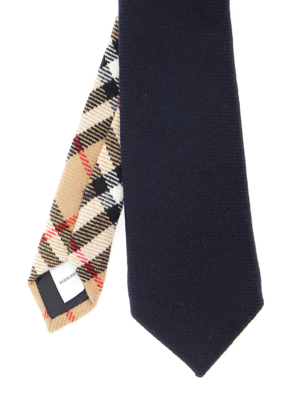 Burberry Men Check Tie With Plain Beige Details For Men BURBERRY