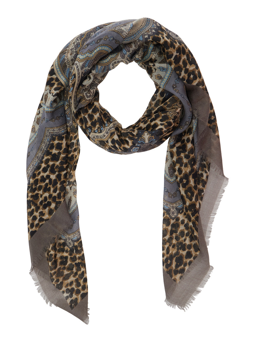 Etro Women 'Aida' Multicolor Scarf With Logo Lettering And All-Over Print In Modal And Cashmere For Women ETRO