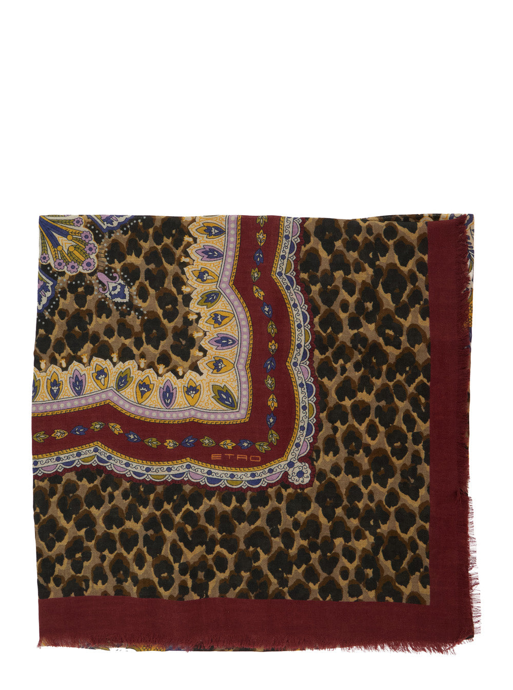 Etro Women 'Aida' Multicolor Scarf With Logo Lettering And All-Over Print In Modal And Cashmere For Women ETRO
