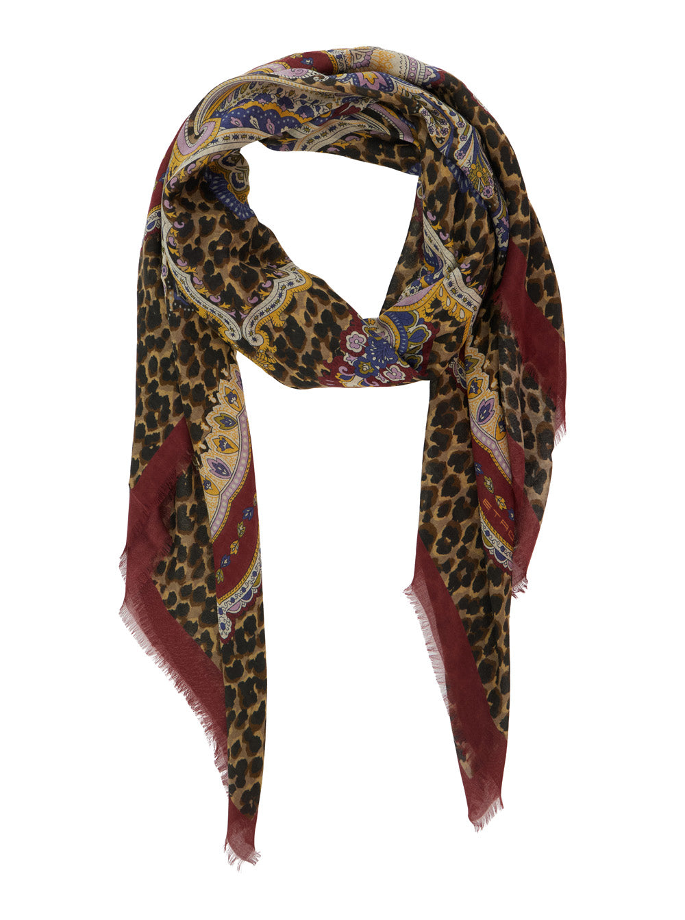 Etro Women 'Aida' Multicolor Scarf With Logo Lettering And All-Over Print In Modal And Cashmere For Women ETRO