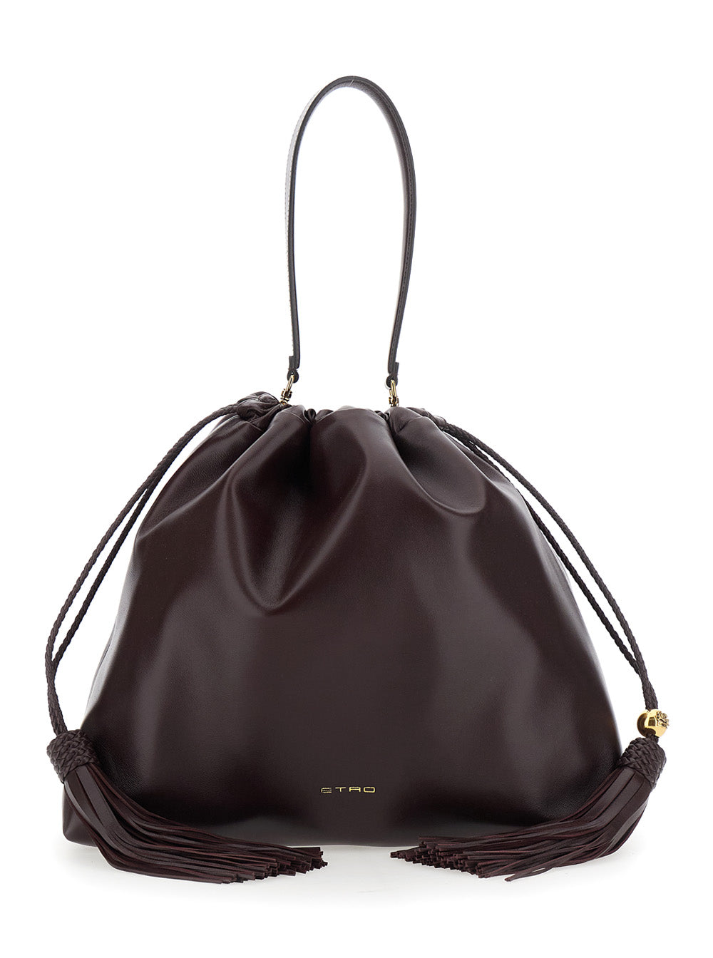 Etro Women 'Kalispera' Black Shoulder Bag With Drawstring Closure In Leather For Women ETRO