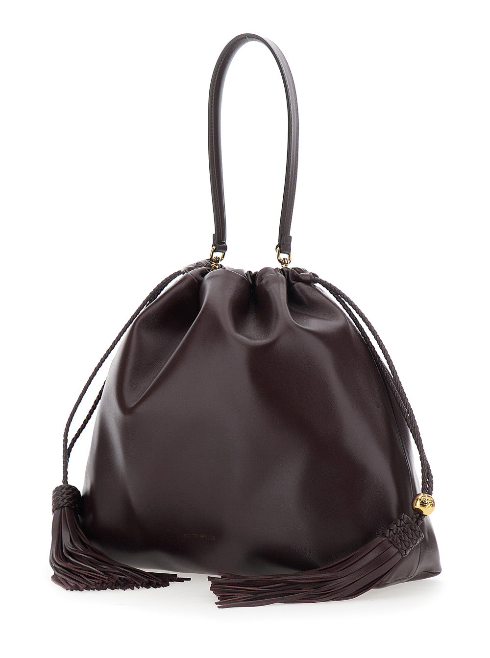 Etro Women 'Kalispera' Black Shoulder Bag With Drawstring Closure In Leather For Women ETRO