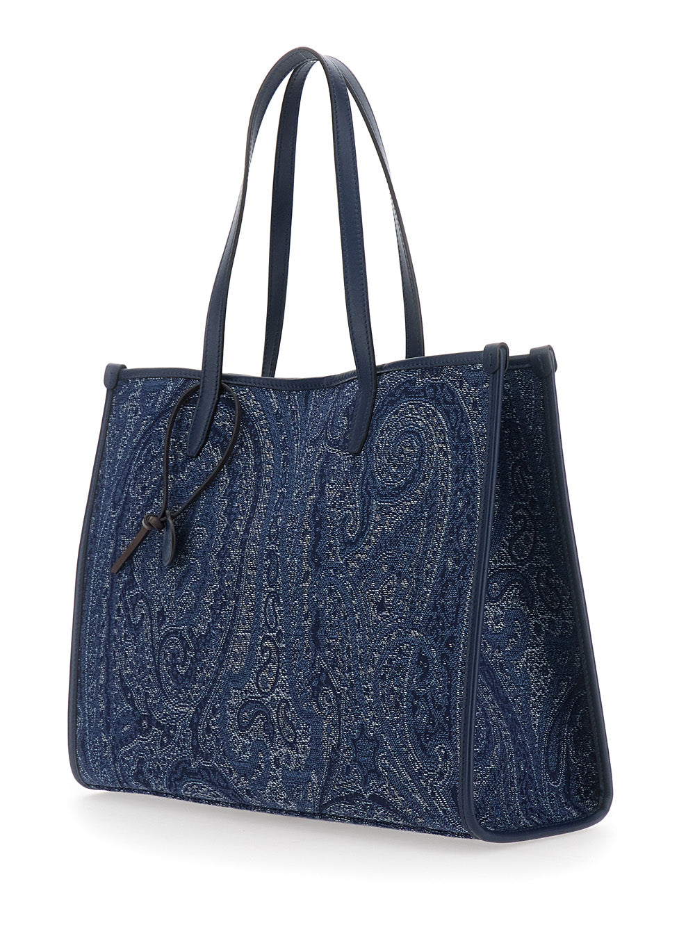 Etro Women 'Lovetrotter' Blue Tote Bag With Jacquard Motif In Denim For Women ETRO