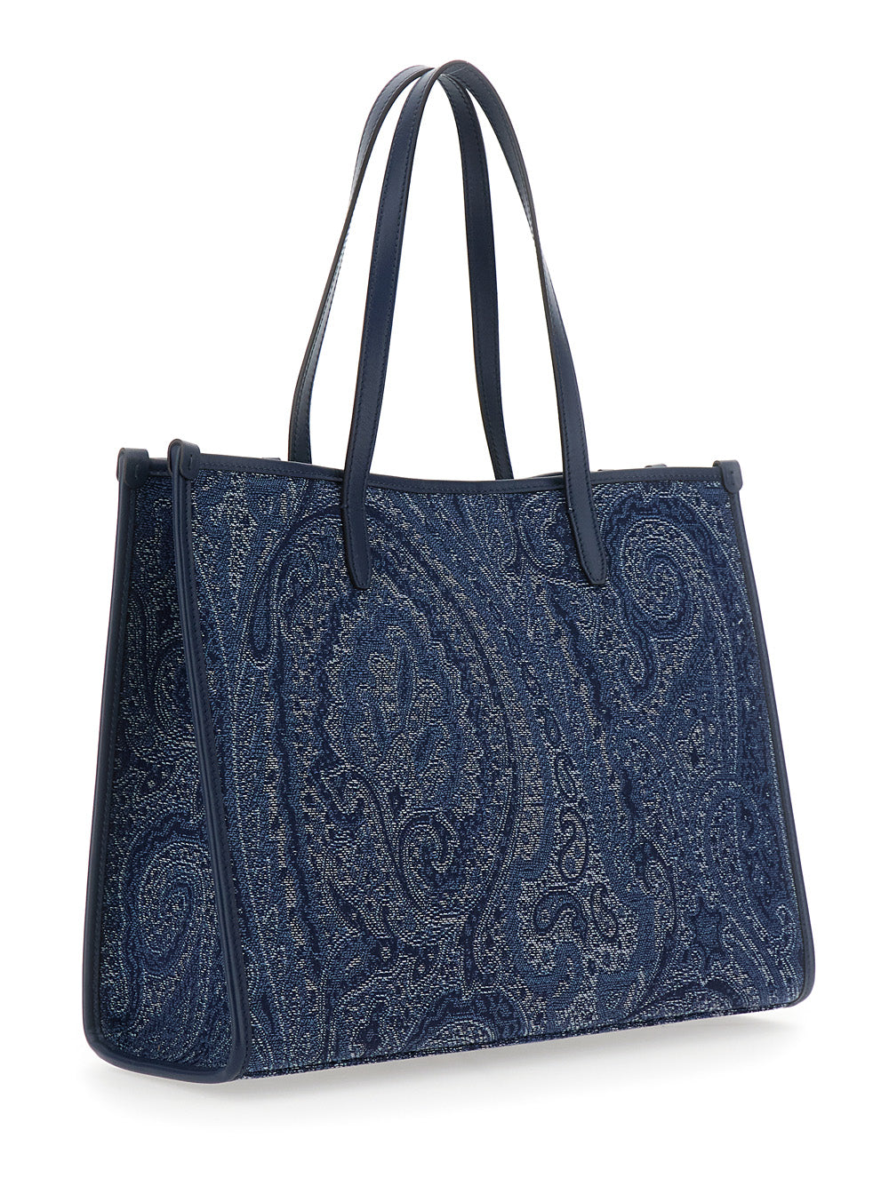 Etro Women 'Lovetrotter' Blue Tote Bag With Jacquard Motif In Denim For Women ETRO