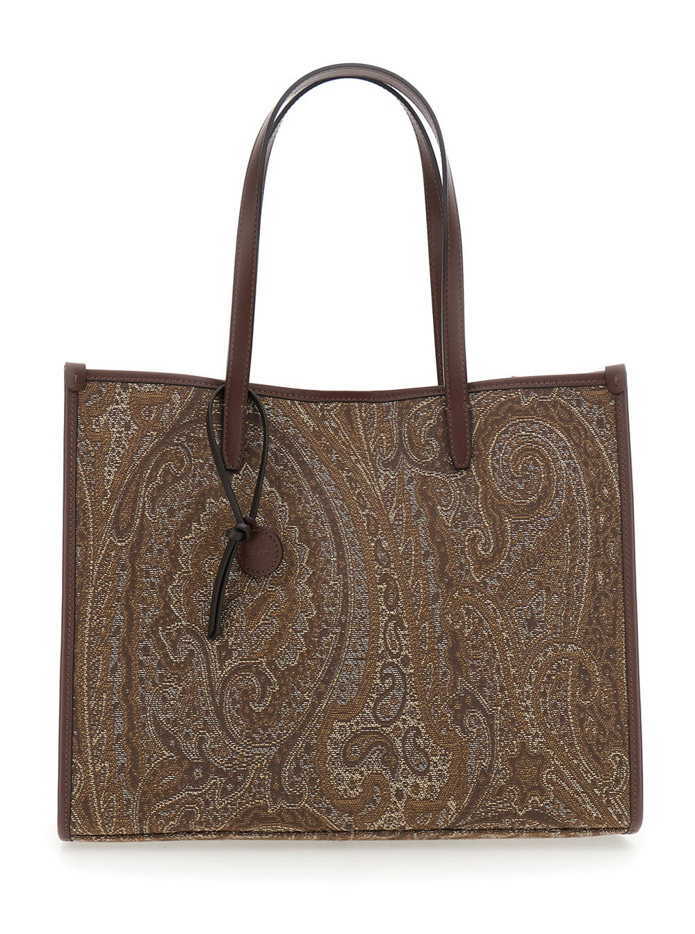 Etro Women 'Lovetrotter' Brown Tote Bag With Jacquard Motif In Denim For Women ETRO